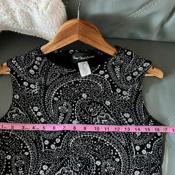 RONNI NICOLE EVENINGS Shimmery STRETCH Holiday GLITTER Slinky SPARKLING Top M - Picture 9 of 13